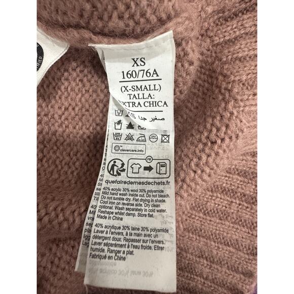 Striped Wool Blend Sweater Crew Neck Pullover Pink Orange Cozy Knitwear - Picture 6 of 8